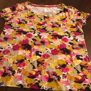 Nicole Miller Floral Tee Shirt Size XL